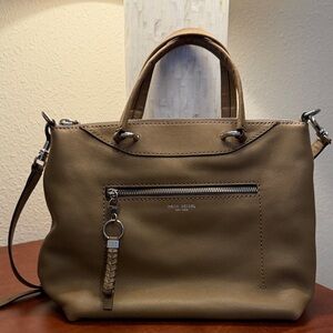 Henri Bendel Brown Satchel with Front Zip